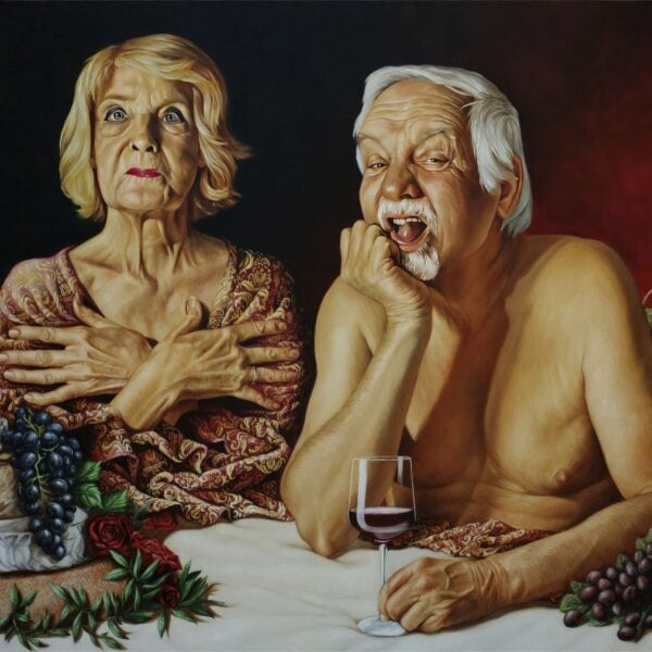 Dîner de famille I, huile sur toile, 70x92 cm, 2020, collection privée