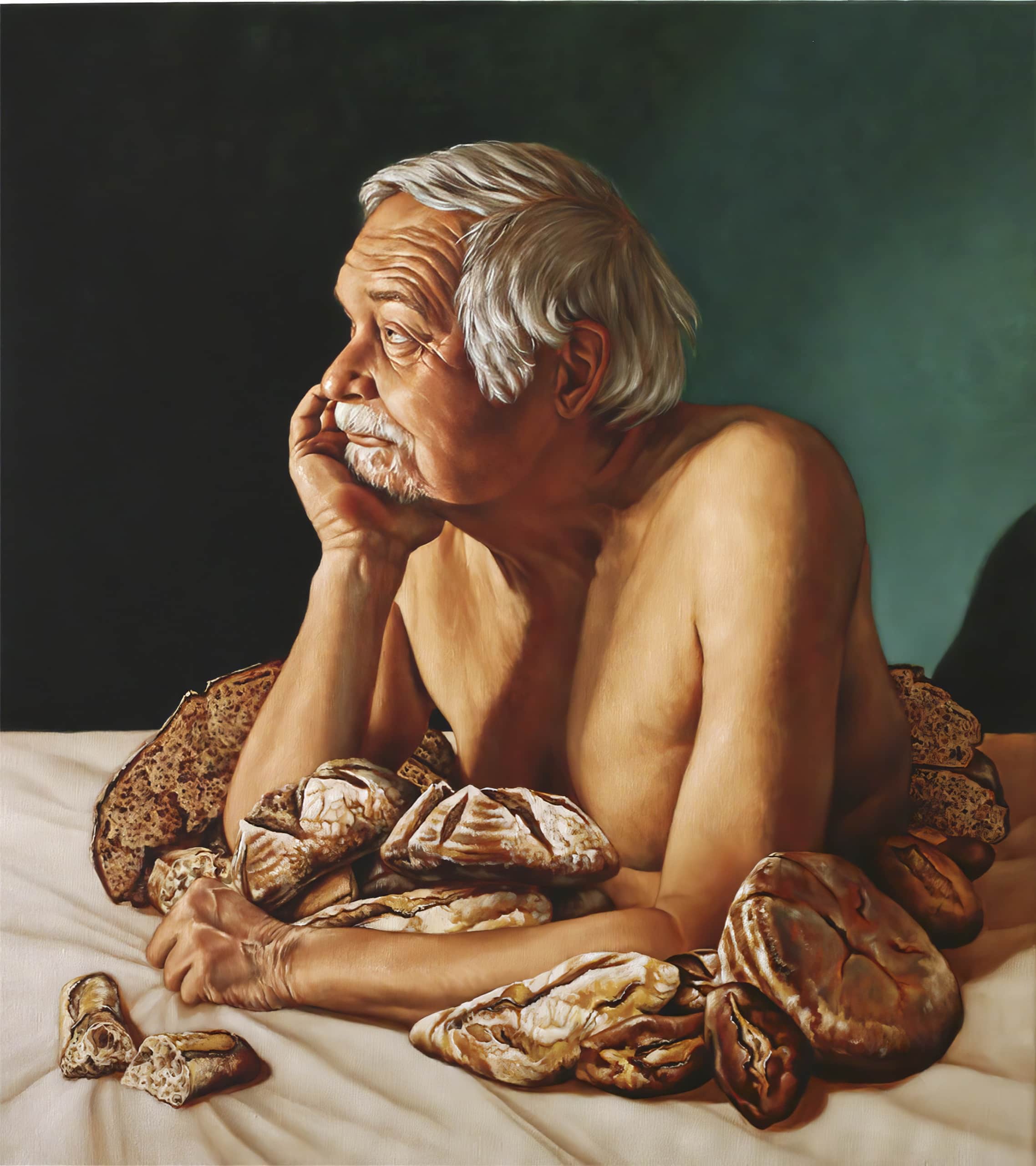 Trophee 3 - Didier, huile sur toile, 90x80 cm, 2020, collection privée