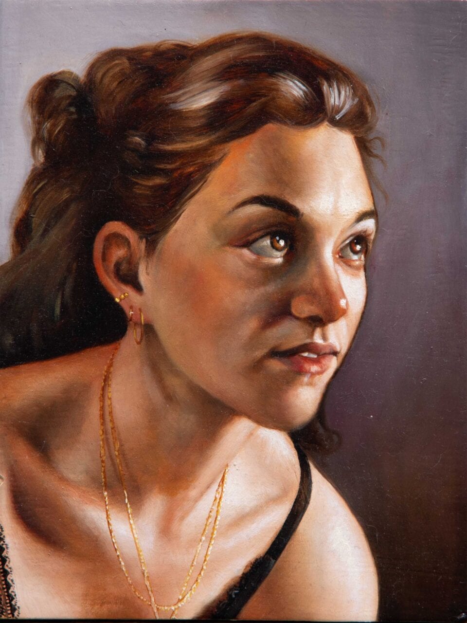 La bretelle, huile sur bois, 20 x 15 cm, 2023