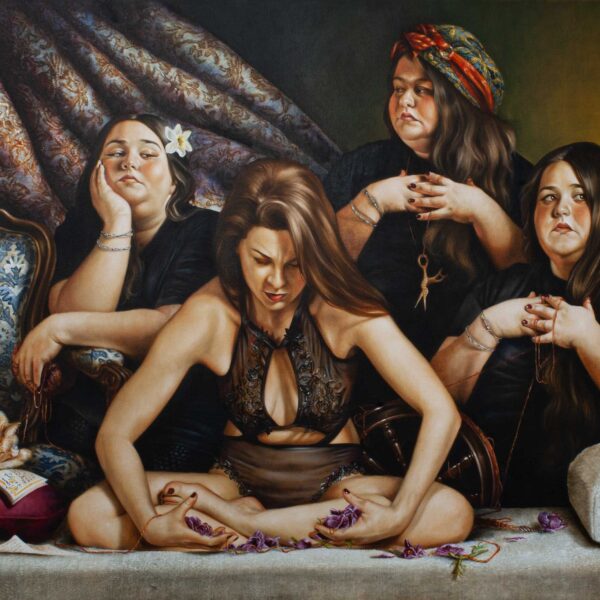 L’aconit, huile sur toile, 105 x 130 cm, 2023