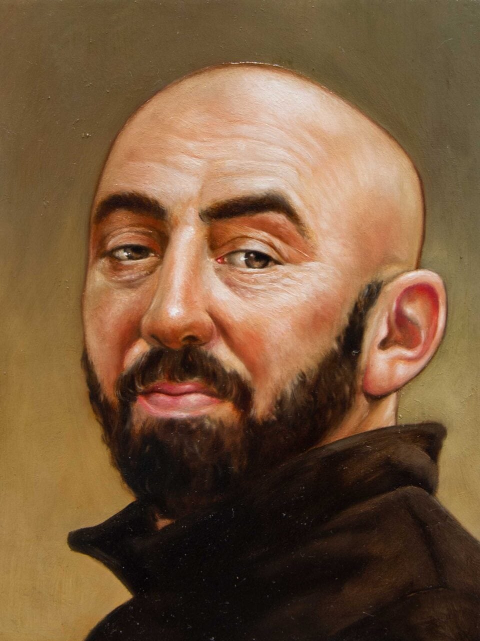 Le forgeron, huile sur bois, 20 x 15 cm, 2024