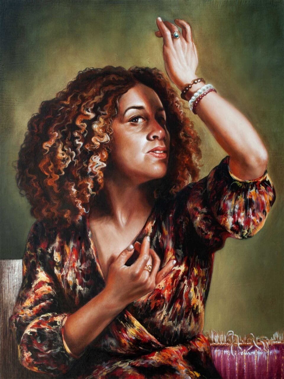 Dernière danse, huile sur bois, 40 x 30 cm, 2023