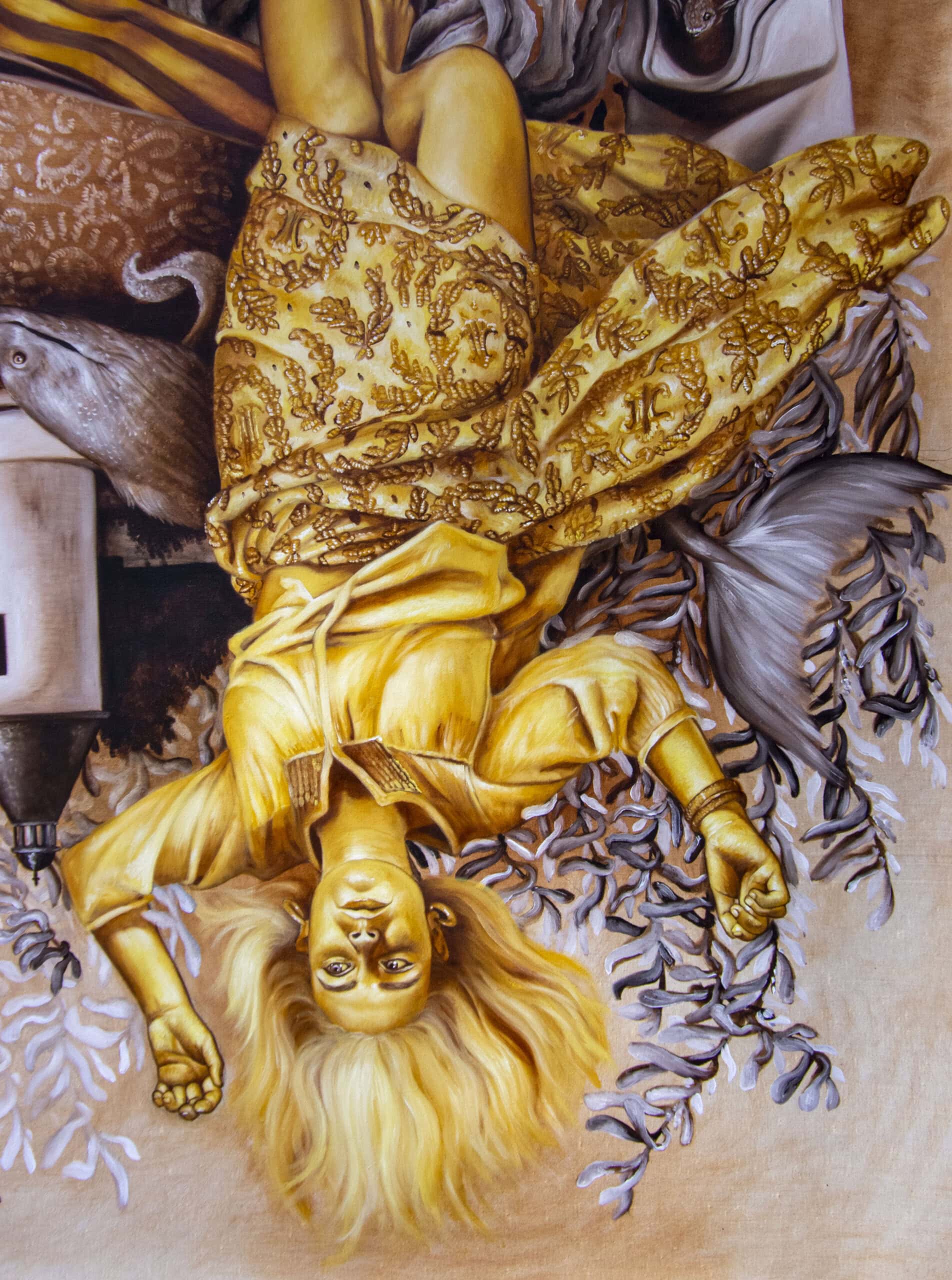 La sorciere de Malain - tempera grassa sur toile, 170 x 170 cm 2025 (détail)