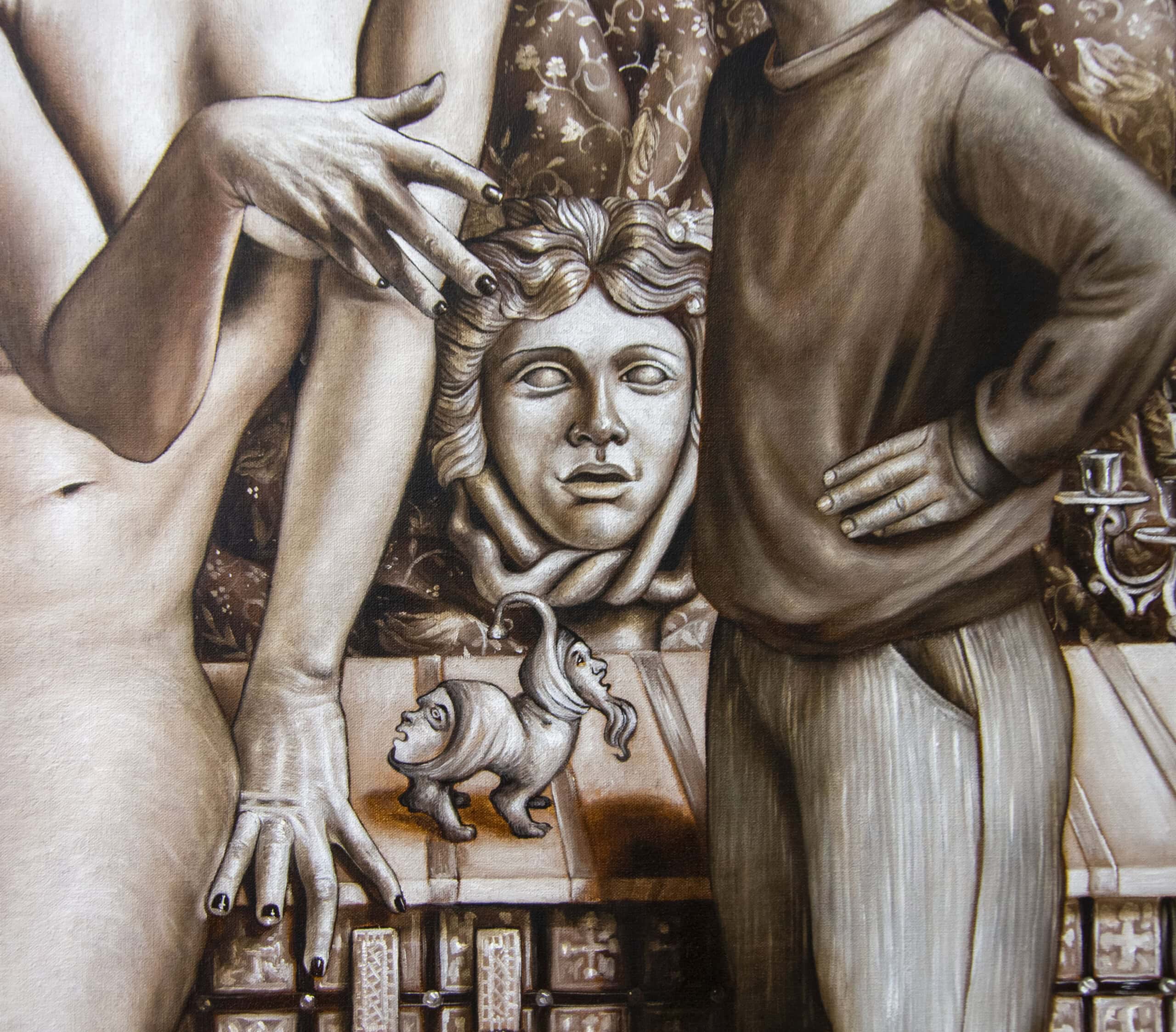 La wivre de Mont-Saint-Jean - tempera grassa sur toile, 170 x 170 cm 2025 (détail)